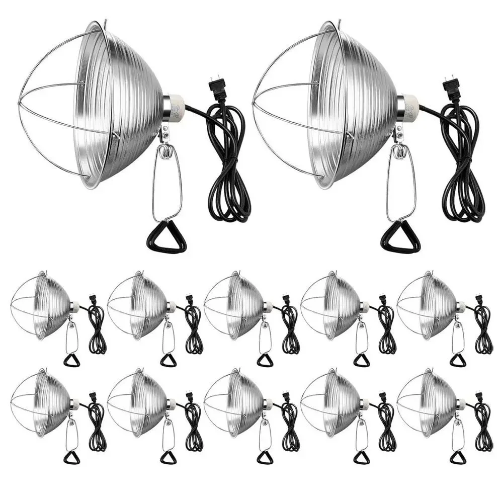 2 Pcs 10.5 Inch Clamp Lamp Light with Aluminum Reflector, 6ft SPT-2 18awg Cord